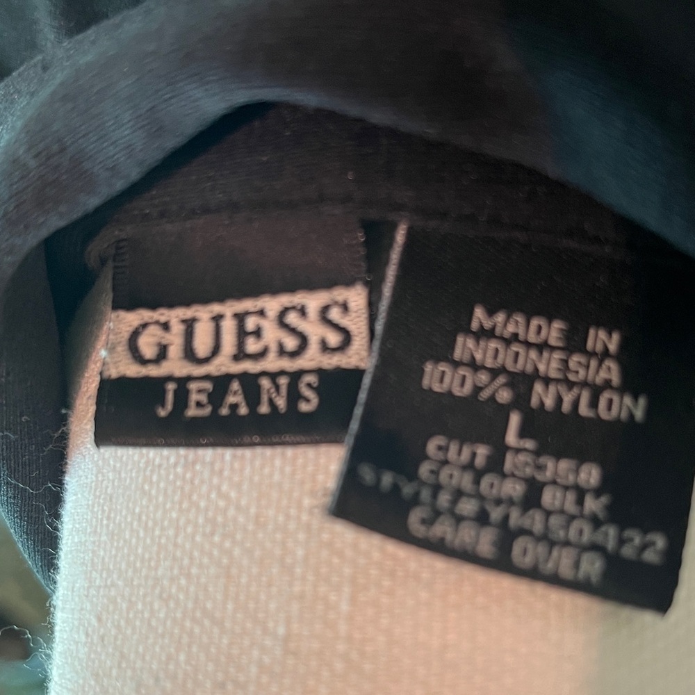 Guess Black Ruffle-Front Button Down Top - Picture 2 of 3